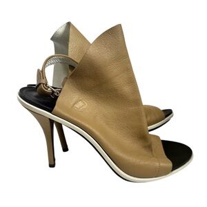 BALENCIAGA Leather Glove Slingback Sandals Mules Shoe Yellow Black Minimalist 39